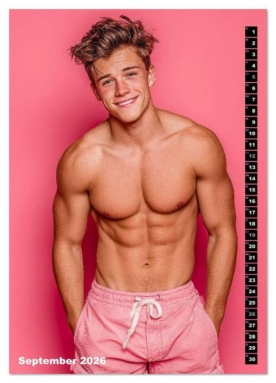 Produktbild: JUNG, SEXY, UNZENSIERT - M&auml;nner nackt in Shorts (hochwertiger Premium Wandkalender 2026 DIN A2 hoch), Kunstdruck in Hochglanz