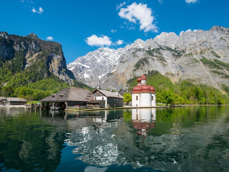 Produktbild: CALVENDO Puzzle Ein Motiv aus dem Kalender Der K&ouml;nigssee Perle unter dem Watzmann | 1000 Teile Lege-Gr&ouml;&szlig;e 64x48cm Foto-Puzzle f&uuml;r gl&uuml;ckliche Stunden