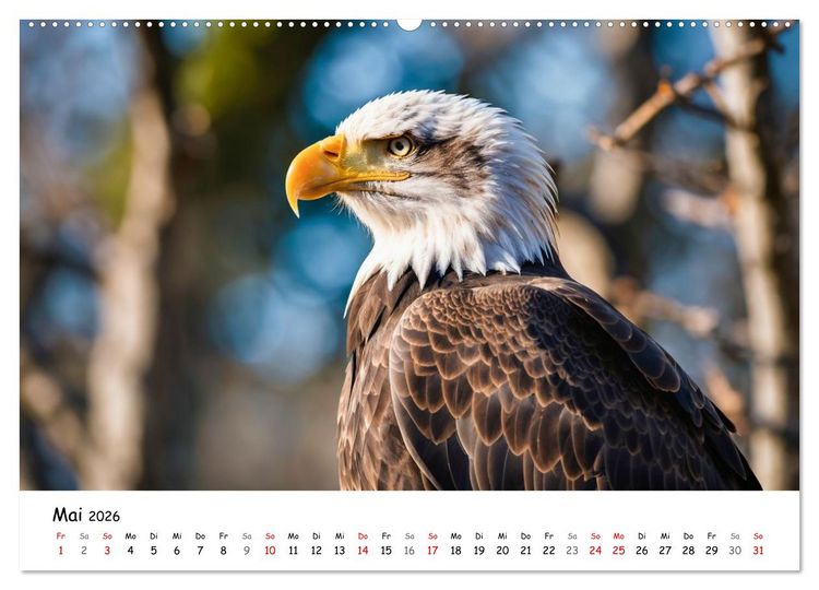 Produktbild: Majest&auml;tische Wei&szlig;kopfseeadler - Der K&ouml;nig der L&uuml;fte (Wandkalender 2026 DIN A2 quer), CALVENDO Monatskalender
