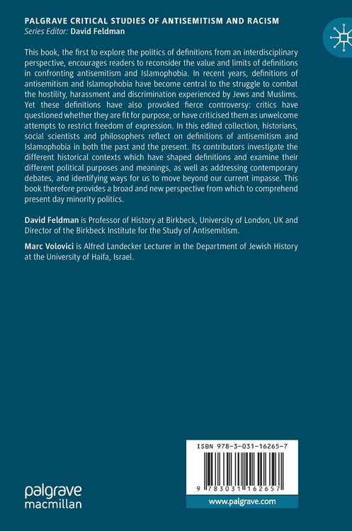 Produktbild: Antisemitism, Islamophobia and the Politics of Definition