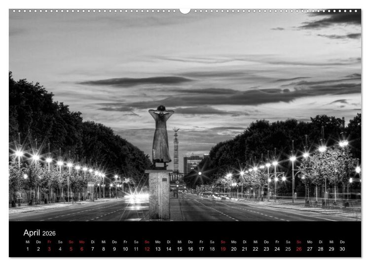 Produktbild: Berlin Monochrome (hochwertiger Premium Wandkalender 2026 DIN A2 quer), Kunstdruck in Hochglanz