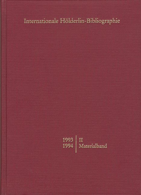 Produktbild: Internationale H&ouml;lderlin-Bibliographie / 1995-1996. II Materialband