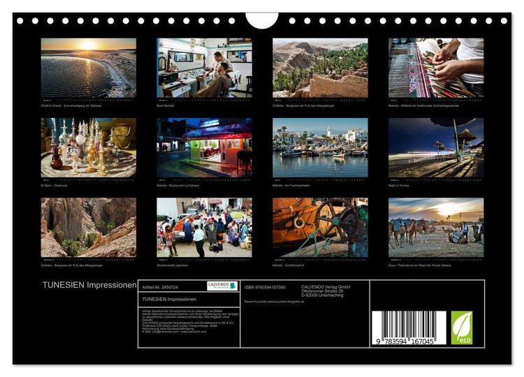 Produktbild: TUNESIEN Impressionen (Wandkalender 2027 DIN A4 quer), CALVENDO Monatskalender