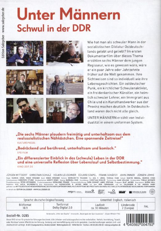 Produktbild: Unter M&auml;nnern - Schwul in der DDR