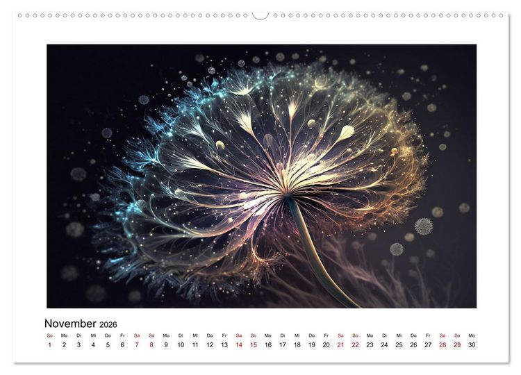 Produktbild: Kosmische Bl&uuml;ten (Wandkalender 2026 DIN A2 quer), CALVENDO Monatskalender