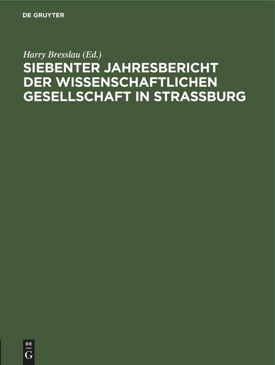 Produktbild: Siebenter Jahresbericht der Wissenschaftlichen Gesellschaft in Strassburg