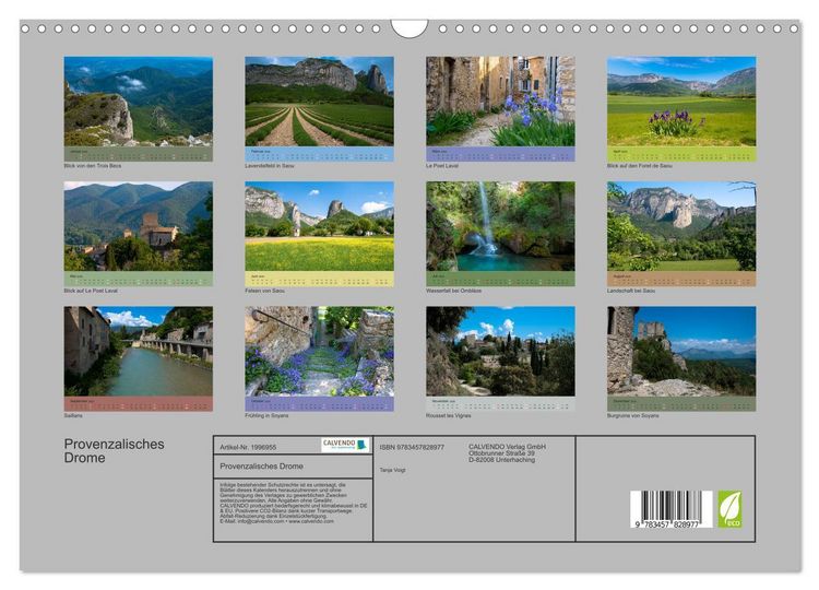 Produktbild: Provenzalisches Drome (Wandkalender 2026 DIN A3 quer), CALVENDO Monatskalender