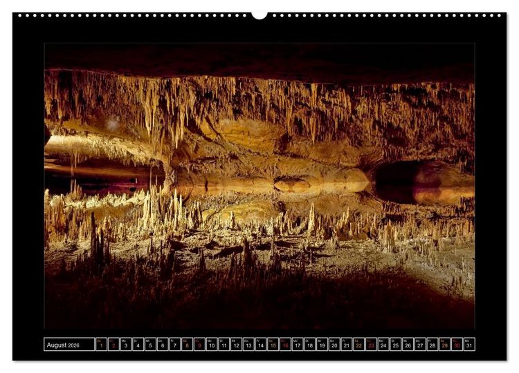 Produktbild: H&ouml;hlen, Stalaktiten und Stalagmiten (hochwertiger Premium Wandkalender 2026 DIN A2 quer), Kunstdruck in Hochglanz