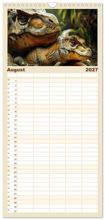 Produktbild: Familienplaner 2027 - Dino-Babys mit 5 Spalten (Wandkalender, 21 x 45 cm) CALVENDO