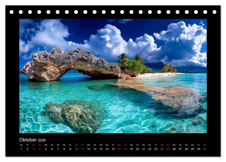 Produktbild: Paradiesische Inselwelten (Tischkalender 2026 DIN A5 quer), CALVENDO Monatskalender
