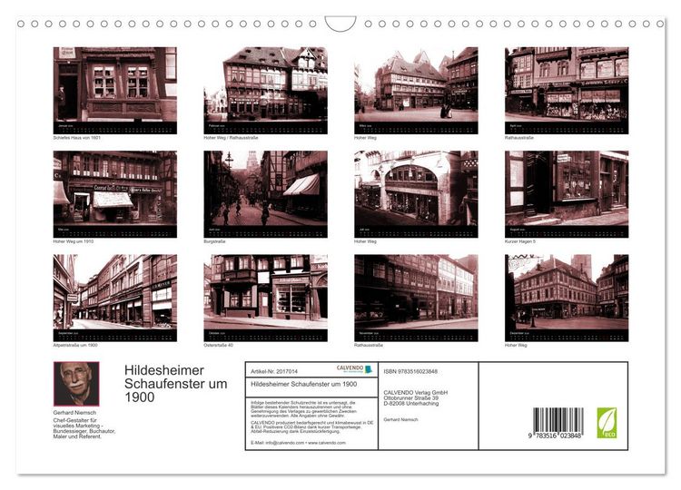 Produktbild: Hildesheimer Schaufenster um 1900 (Wandkalender 2026 DIN A3 quer), CALVENDO Monatskalender
