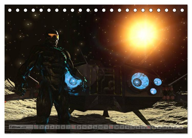 Produktbild: Zukunftswelten (Science Fiction) (Tischkalender 2026 DIN A5 quer), CALVENDO Monatskalender