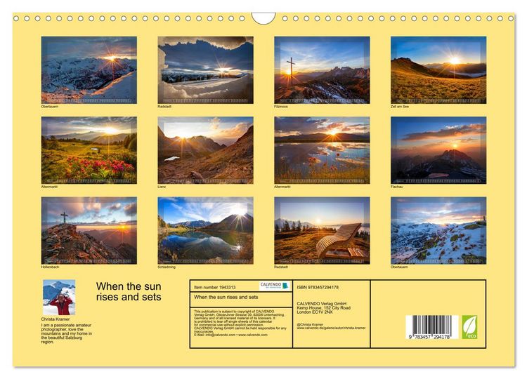 Produktbild: When the sun rises and sets (Wall Calendar 2026 DIN A3 landscape), CALVENDO 12 Month Wall Calendar