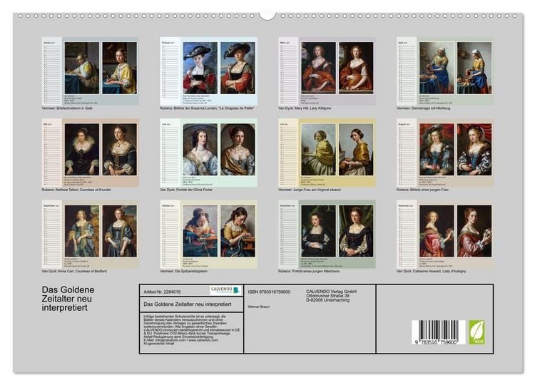 Produktbild: Das Goldene Zeitalter neu interpretiert (hochwertiger Premium Wandkalender 2027 DIN A2 quer), Kunstdruck in Hochglanz