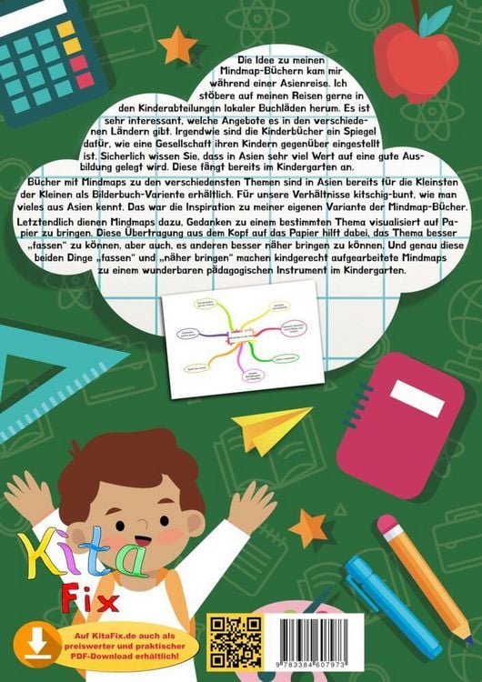 Produktbild: KitaFix-Mindmap Einschulung (Fertig ausgearbeitete Gedankenlandkarten f&uuml;r die Vorschularbeit in Kindergarten und Kita)
