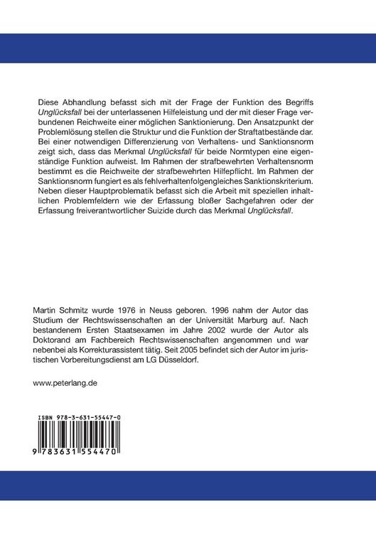 Produktbild: Die Funktion des Begriffs &laquo;Ungl&uuml;cksfall&raquo; bei der unterlassenen Hilfeleistung unter Ber&uuml;cksichtigung spezieller inhaltlicher Problemfelder