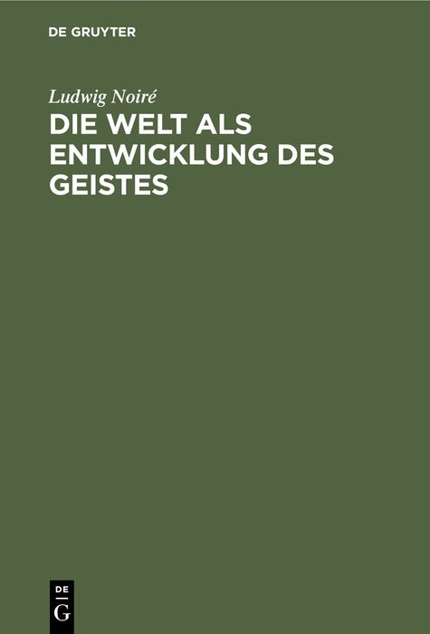 Produktbild: Die Welt als Entwicklung des Geistes