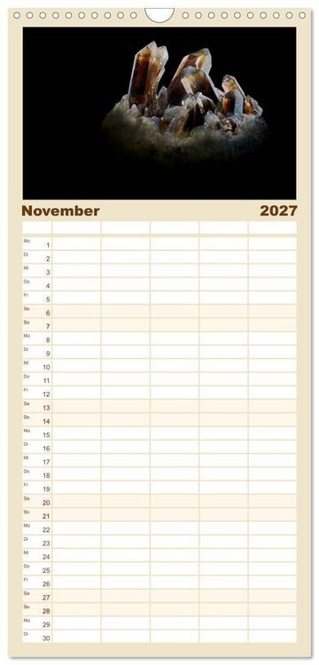 Produktbild: Familienplaner 2027 - MINERALIEN designed by nature mit 5 Spalten (Wandkalender, 21 x 45 cm) CALVENDO