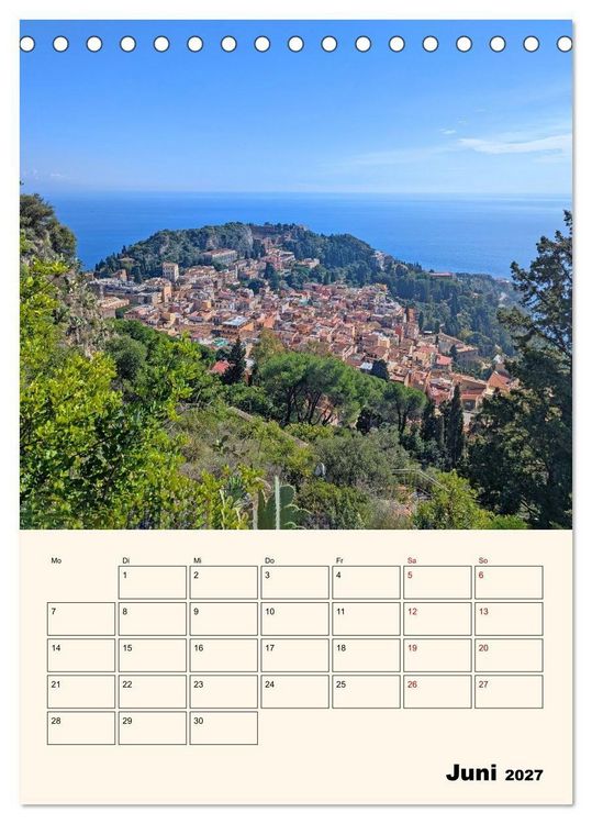 Produktbild: Taormina - &Auml;tna, Meer und antike Steine (Tischkalender 2027 DIN A5 hoch), CALVENDO Monatskalender