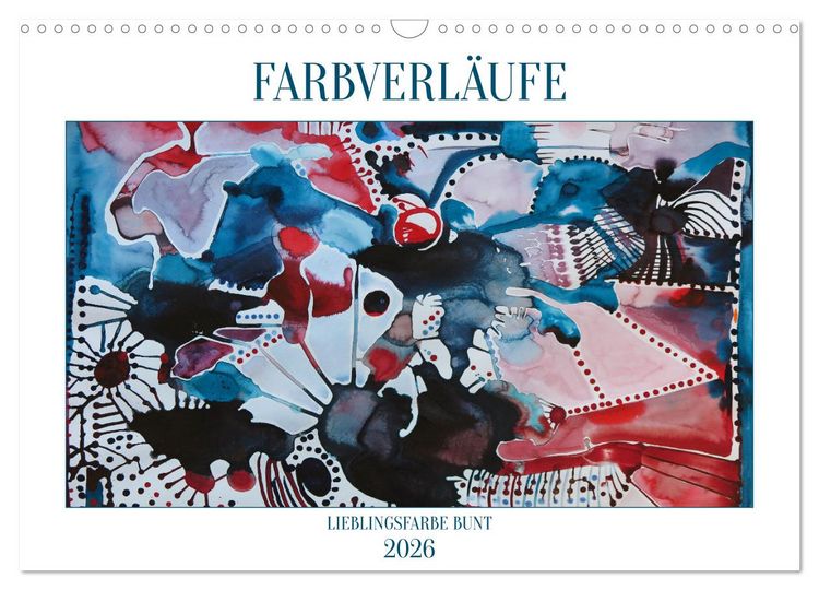 Produktbild: Farbverl&auml;ufe Lieblingsfarbe Bunt (Wandkalender 2026 DIN A3 quer), CALVENDO Monatskalender