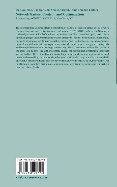 Produktbild: Network Games, Control, and Optimization