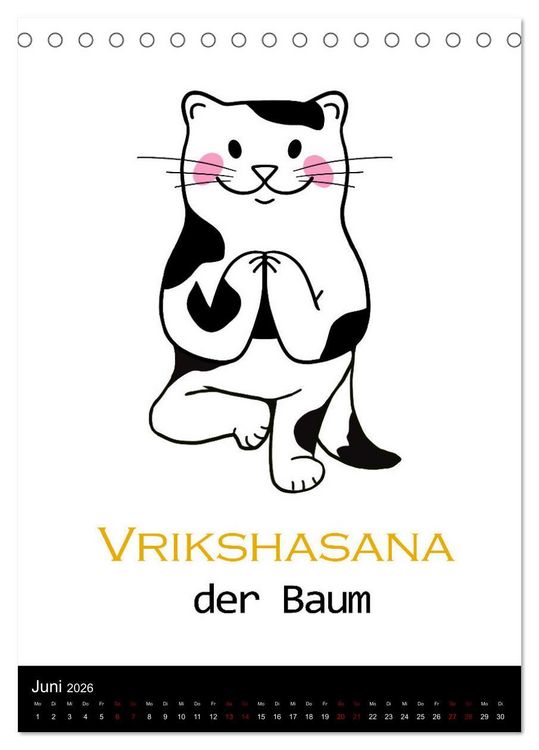 Produktbild: Yogakatzen - ganz entspannt im Hier und Jetzt (Tischkalender 2026 DIN A5 hoch), CALVENDO Monatskalender