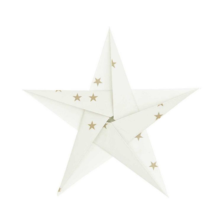 Produktbild: Origami 15x15 cm Sterne wei&szlig;/gold MIX 32 Blatt, 130 g/m&sup2;