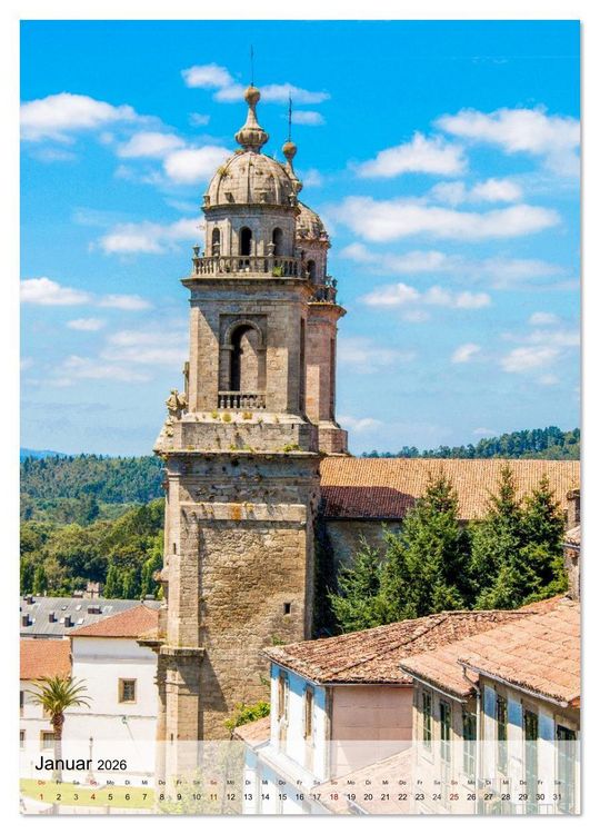 Produktbild: Santiago de Compostela &ndash; Glanz vergangener Jahrhunderte (Wandkalender 2026 DIN A2 hoch), CALVENDO Monatskalender