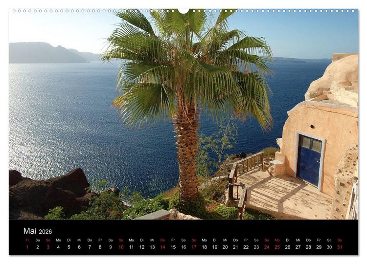 Produktbild: Santorini &ndash; Leben auf dem Vulkan (hochwertiger Premium Wandkalender 2026 DIN A2 quer), Kunstdruck in Hochglanz