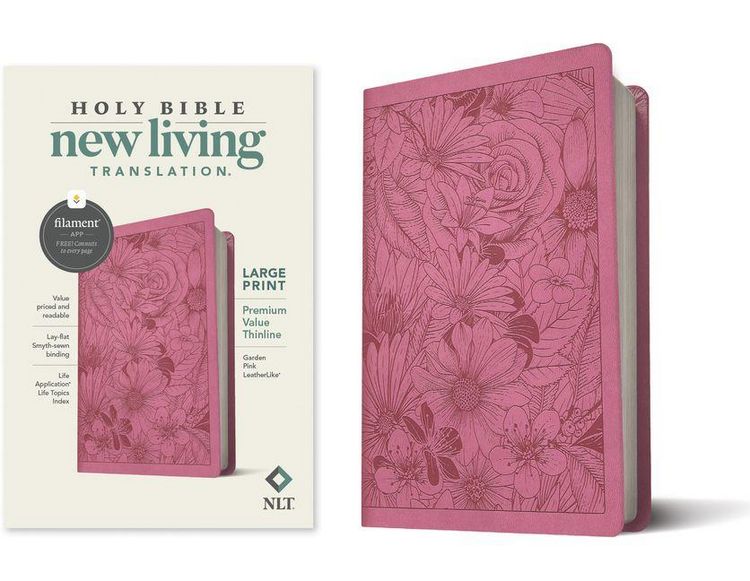 Produktbild: NLT Large Print Premium Value Thinline Bible, Filament Enabled (Leatherlike, Garden Pink)