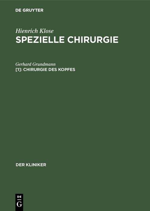 Produktbild: Chirurgie des Kopfes