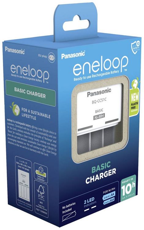 Produktbild: Panasonic Basic BQ-CC51 Steckerladerger&auml;t NiMH Micro (AAA), Mignon (AA)