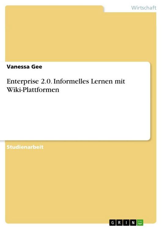 Produktbild: Enterprise 2.0. Informelles Lernen mit Wiki-Plattformen