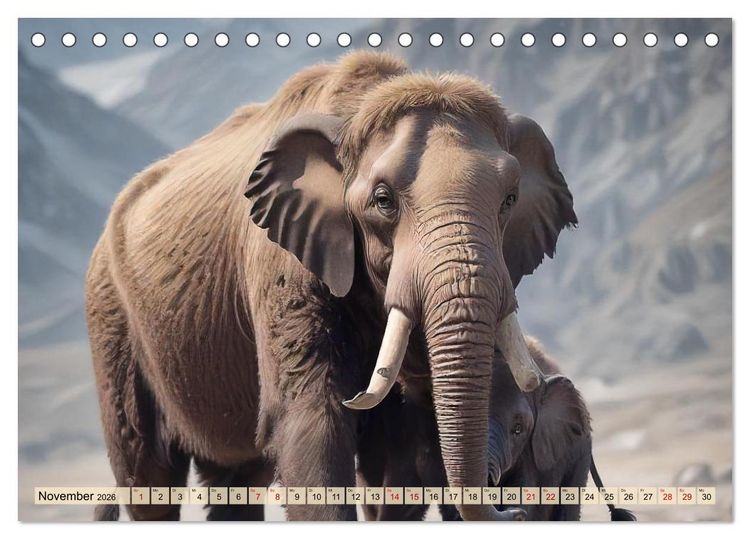 Produktbild: Riesen der Eiszeit &ndash; Ein Jahr voller Mammut Momente (Tischkalender 2026 DIN A5 quer), CALVENDO Monatskalender