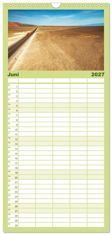 Produktbild: Familienplaner 2027 - Geheimnisvolles Peru mit 5 Spalten (Wandkalender, 21 x 45 cm) CALVENDO