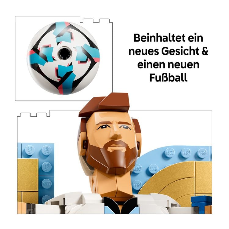 Produktbild: LEGO Editions 43015 Lionel Messi, Fu&szlig;balllegende, Bauset f&uuml;r Kinder; Fu&szlig;ball-Deko