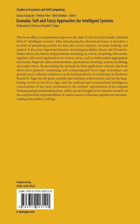 Produktbild: Granular, Soft and Fuzzy Approaches for Intelligent Systems