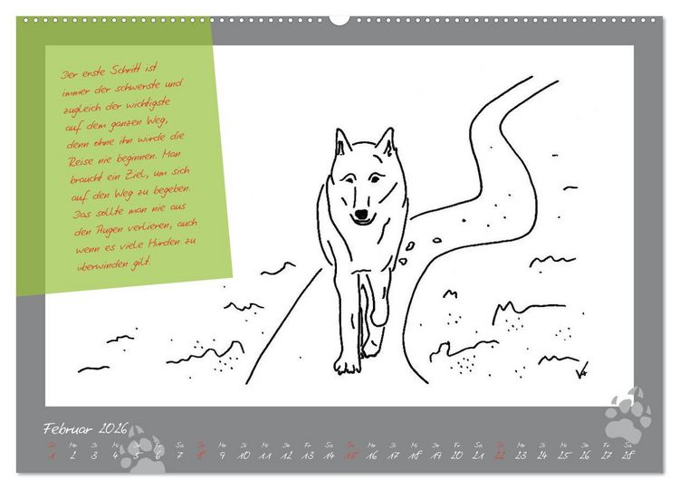Produktbild: Der kleine GROSSE Wolf - Kalender (hochwertiger Premium Wandkalender 2026 DIN A2 quer), Kunstdruck in Hochglanz