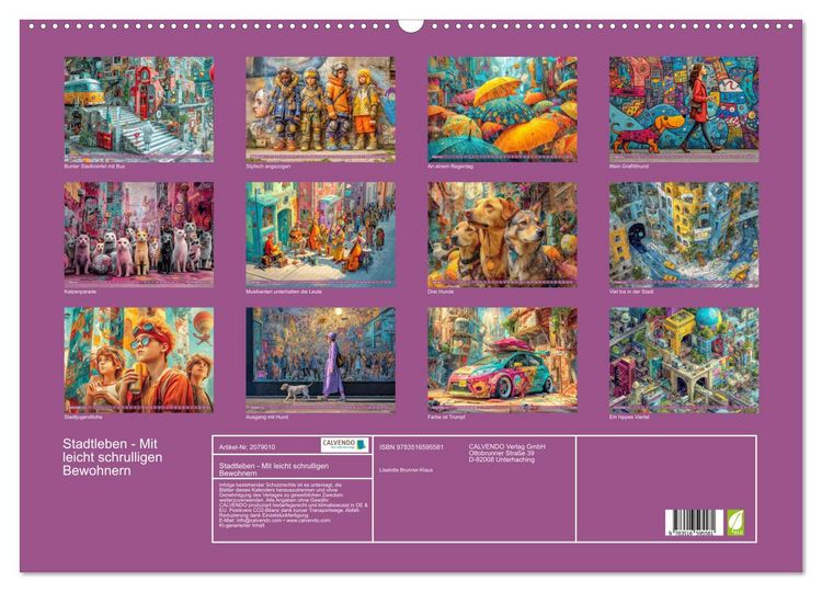 Produktbild: Stadtleben - Mit leicht schrulligen Bewohnern (Wandkalender 2026 DIN A2 quer), CALVENDO Monatskalender