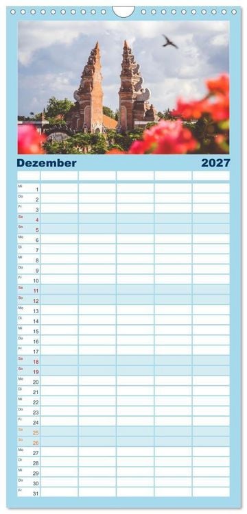 Produktbild: Familienplaner 2027 - Indonesien - Ein atemberaubender Inselstaat. mit 5 Spalten (Wandkalender, 21 x 45 cm) CALVENDO