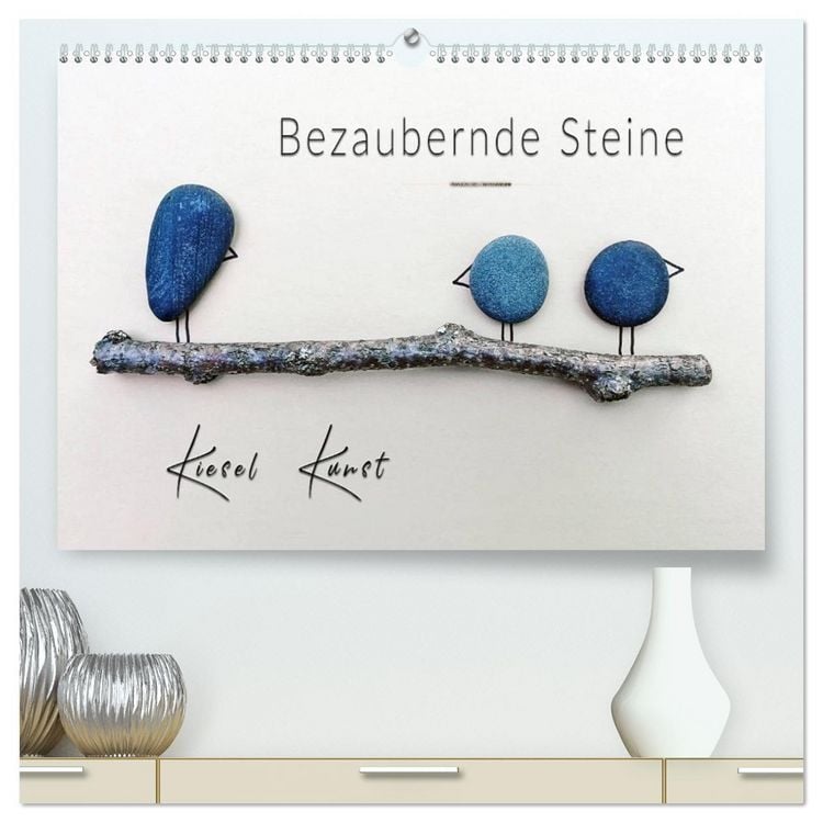 Produktbild: Bezaubernde Steine - Kieselkunst (hochwertiger Premium Wandkalender 2026 DIN A2 quer), Kunstdruck in Hochglanz