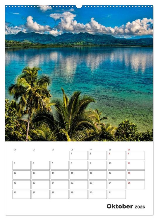 Produktbild: Inselparadiese im S&uuml;dpazifik (hochwertiger Premium Wandkalender 2026 DIN A2 hoch), Kunstdruck in Hochglanz