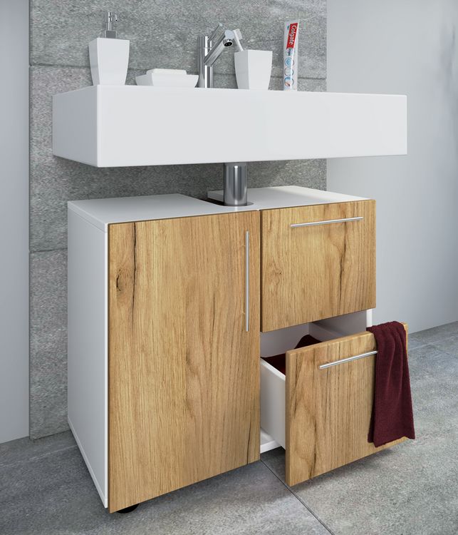 Produktbild: Holz Badm&ouml;bel Badunterschrank Flandu Schublade