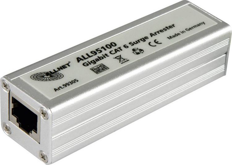 Produktbild: Allnet ALL95100 LAN &Uuml;berspannungsschutz 10/100/1000 1St.