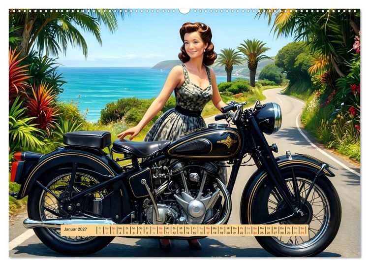 Produktbild: Lack und Leinwand &ndash; Motorr&auml;der (hochwertiger Premium Wandkalender 2027 DIN A2 quer), Kunstdruck in Hochglanz