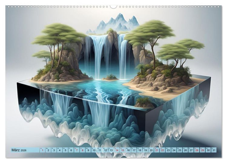 Produktbild: Magie der Natur - Wasserf&auml;lle (hochwertiger Premium Wandkalender 2026 DIN A2 quer), Kunstdruck in Hochglanz