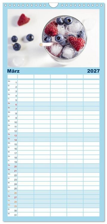 Produktbild: Familienplaner 2027 - Frisches Aromawasser mit 5 Spalten (Wandkalender, 21 x 45 cm) CALVENDO
