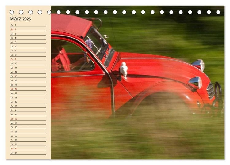 Produktbild: Citro&euml;n 2CV - Ente rot (Tischkalender 2025 DIN A5 quer), CALVENDO Monatskalender