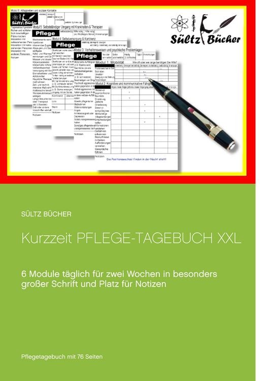 Produktbild: Kurzzeit Pflege-Tagebuch XXL