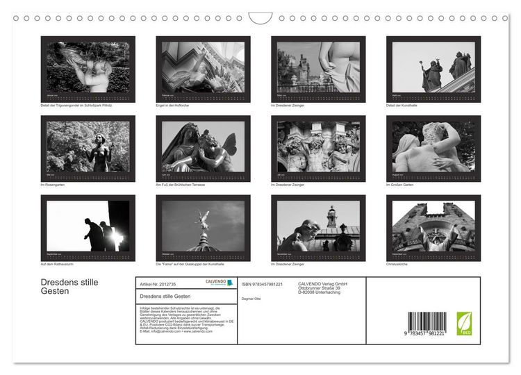 Produktbild: Dresdens stille Gesten (Wandkalender 2026 DIN A3 quer), CALVENDO Monatskalender